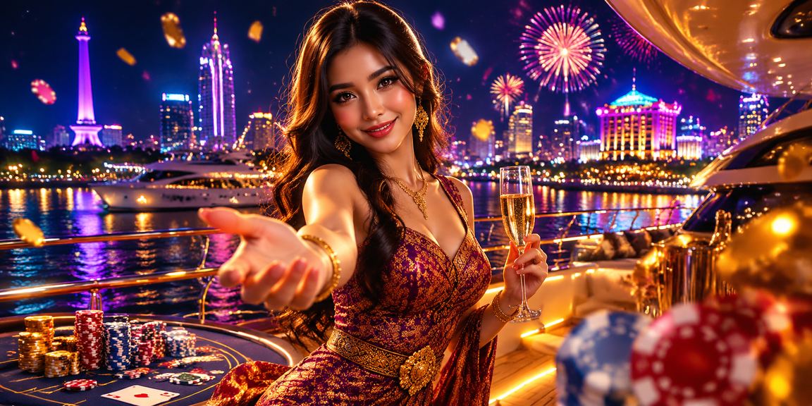 Tampilan layar neon bercahaya yang menampilkan antarmuka platform taruhan digital modern